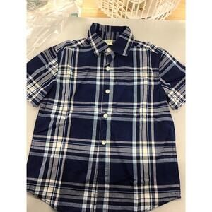 Thereabouts boys short sleeve plaid polo 6/7 spring Easter navy new JCPenney